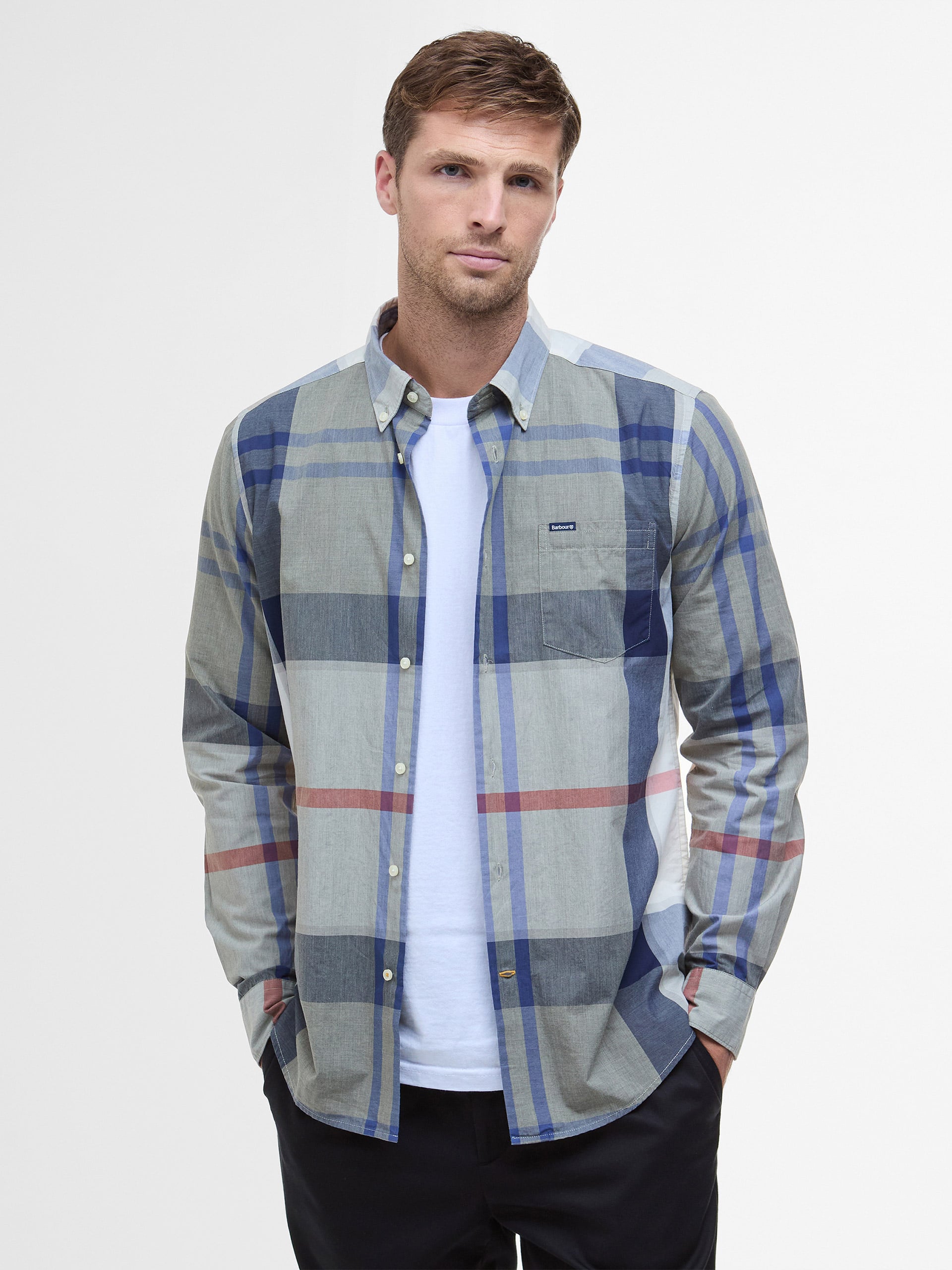 Taiored Fit Harris Tartan ong Seeve Shirt