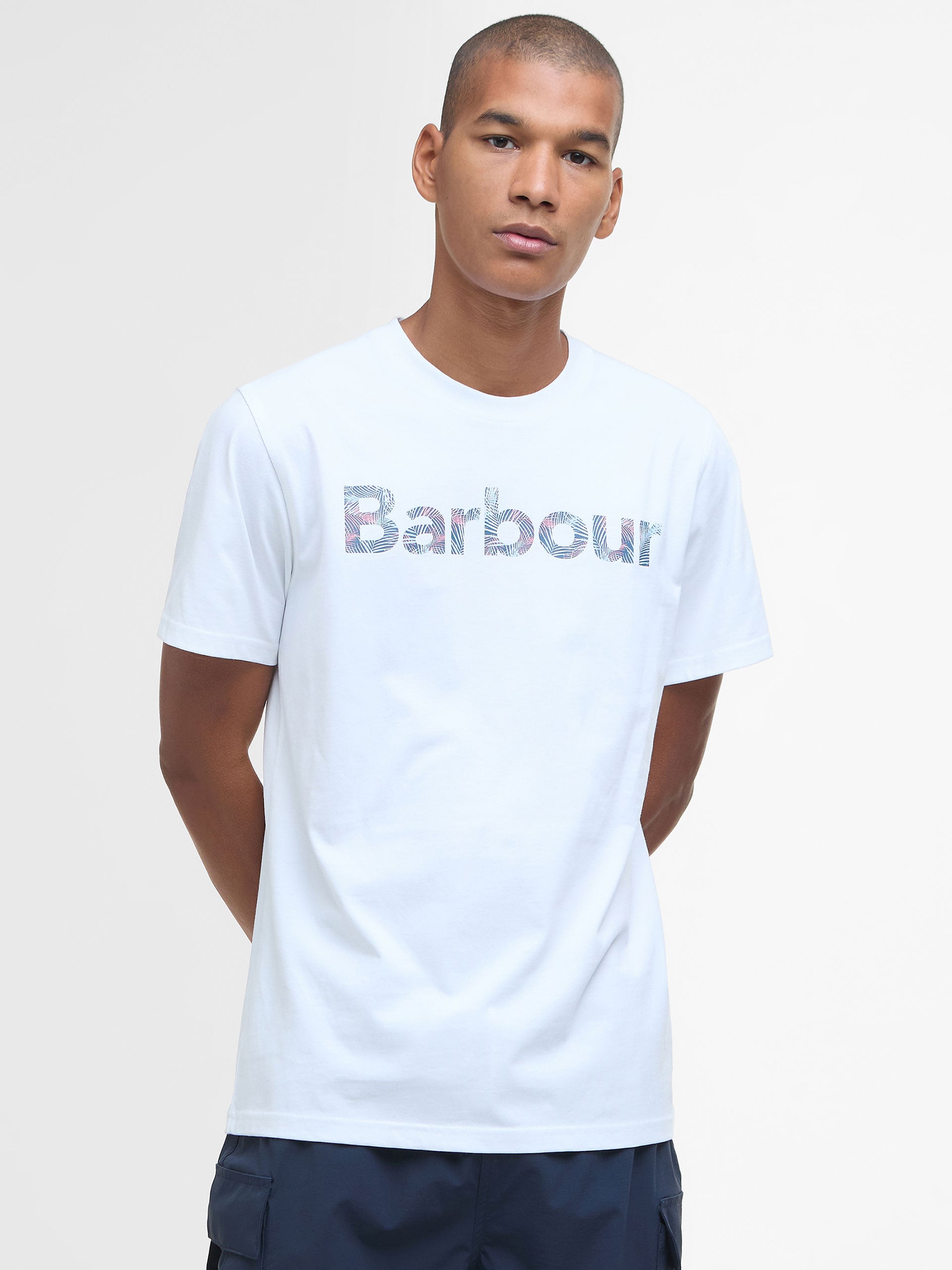 Tailored Fit White Devon Graphic T-shirt