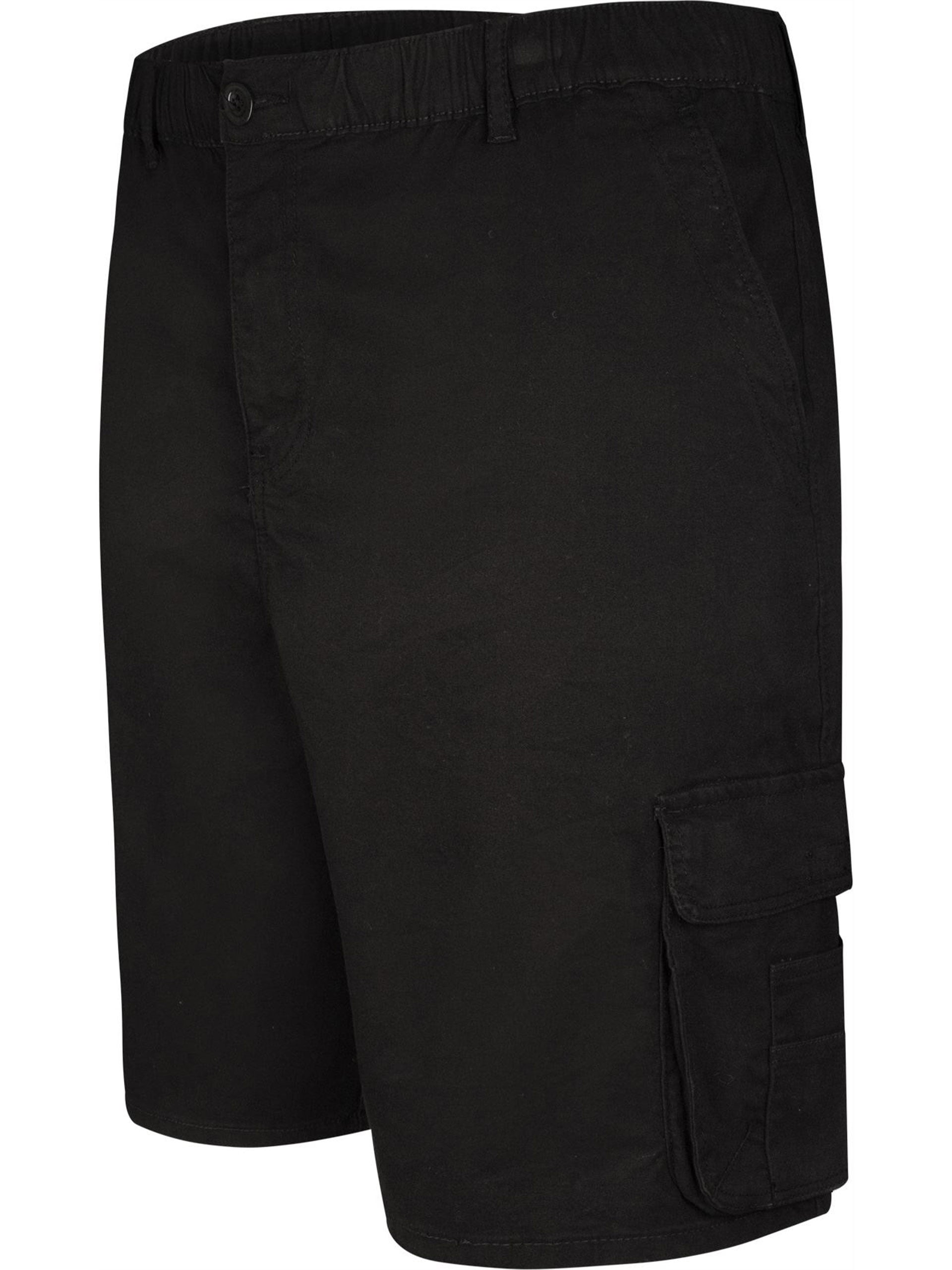 Regular Fit Black Cargo Rugby Shorts 4XL