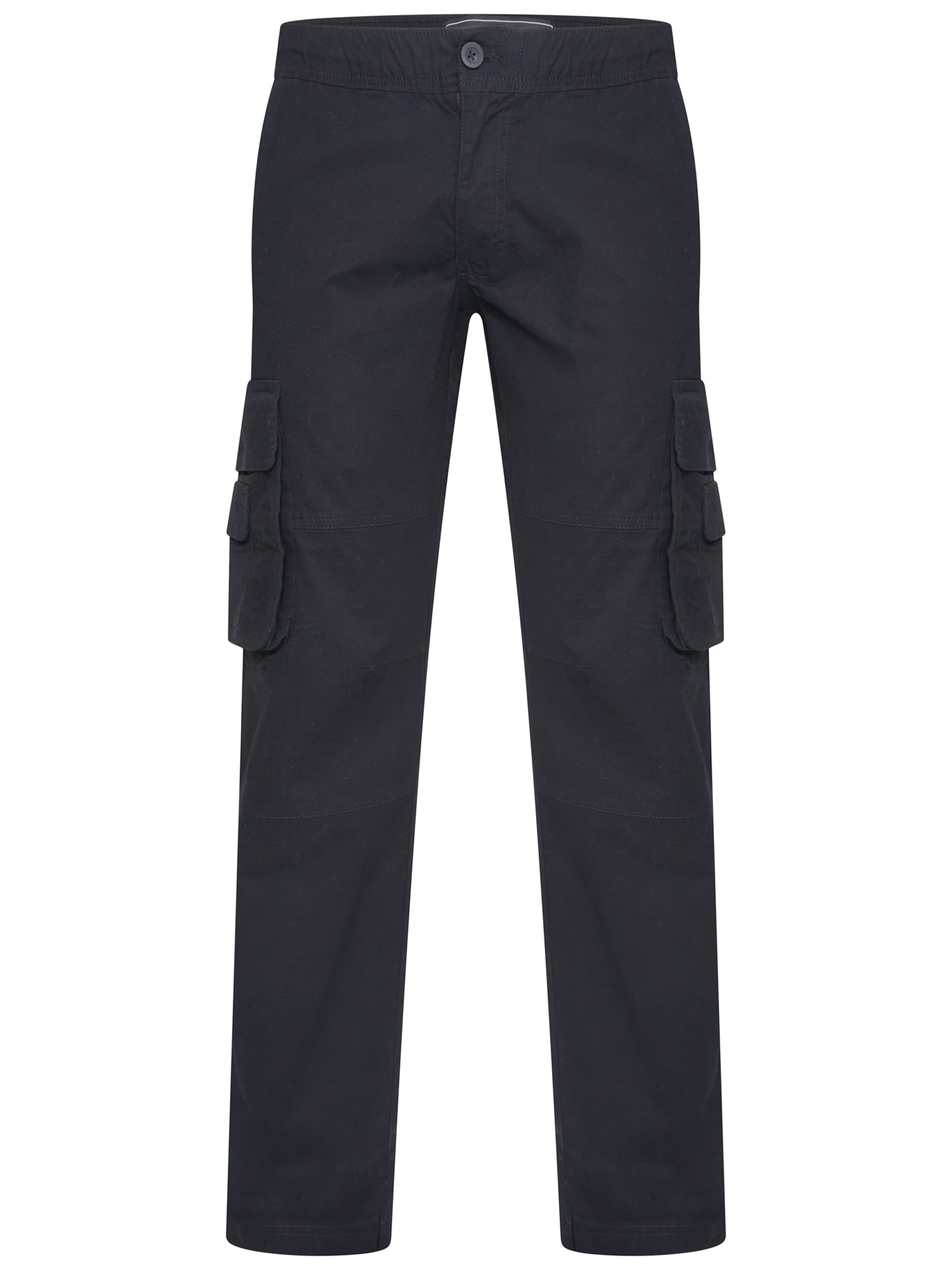 Regular Fit Black Stretch Cargo Trousers 44