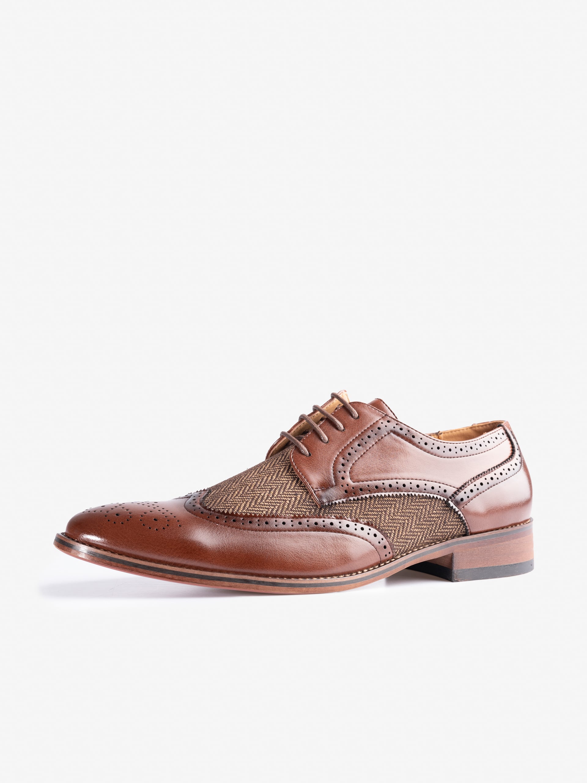 Durham Lace Up Brogues With Tweed Insert 7