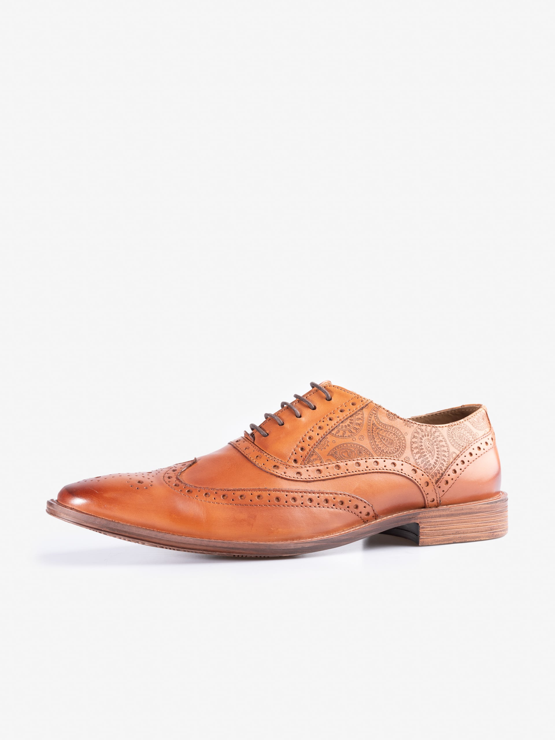 Paisley Print Tan Brogues 8