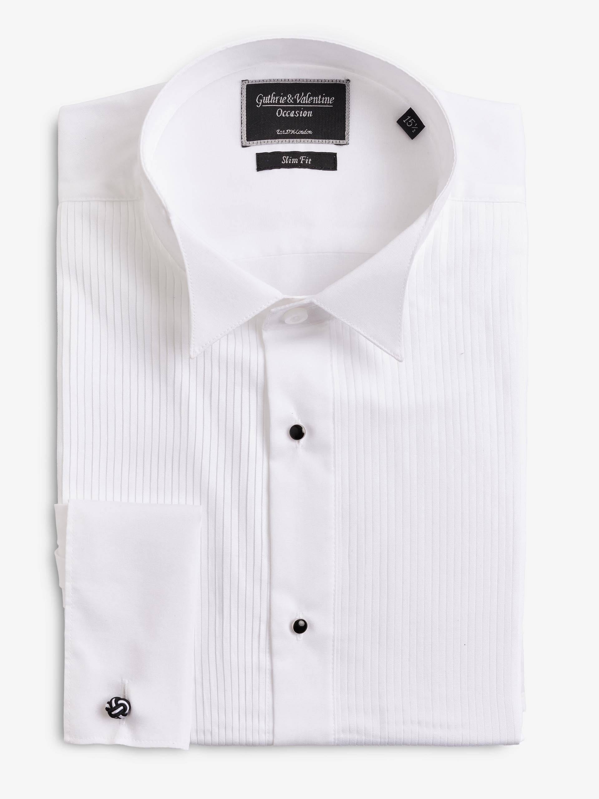 Wing Collar Dress Shirt Men's White - 100% Marcella Cotton, Double Cuff,  Formal Wear Cerruti 100% Cotton Spread Collar Dress Shirts For Men