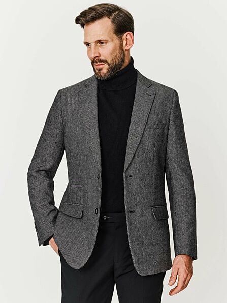 Tailored Fit Grey Textured Blazer