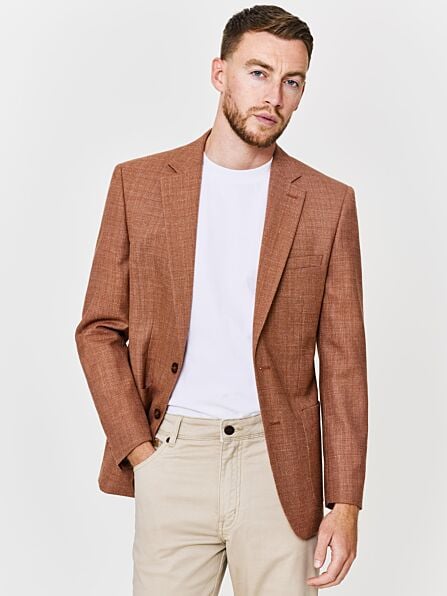 Tailored Fit Rust Unconstructed Blazer
