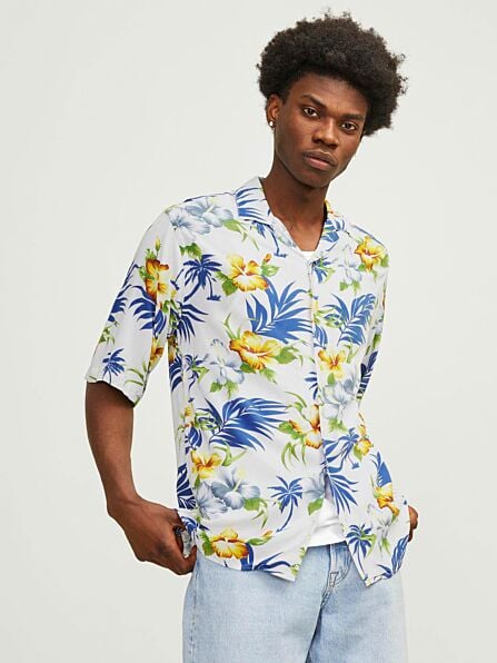 Relaxed Fit Floral Print Short Sleeve Shirt