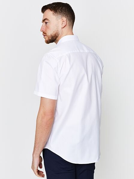 Tailored Fit Monaco Natural Stretch Royal Oxford Short Sleeve Shirt