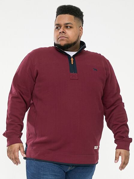 Burgundy Hiraldo Quarter Zip Fleece Sweatshirt