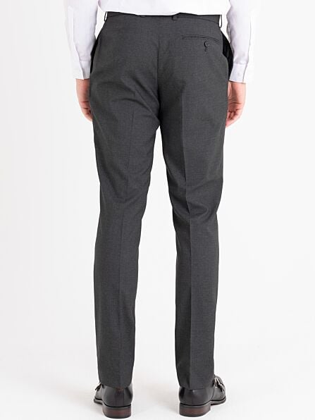 Slim Fit Charcoal Plain Trousers