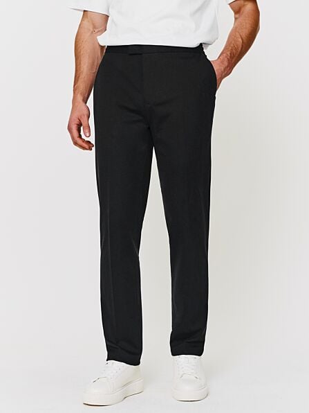 Tailored Fit Black Stockwell Jersey Trousers