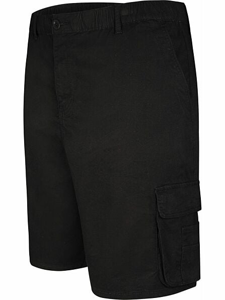 Regular Fit Black Cargo Rugby Shorts