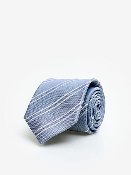 Slim Blue Stripe Silk Tie