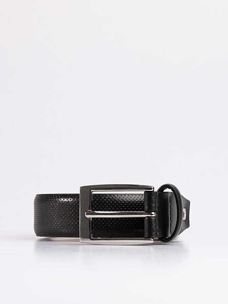 Black Leather Perforated Dot Belt