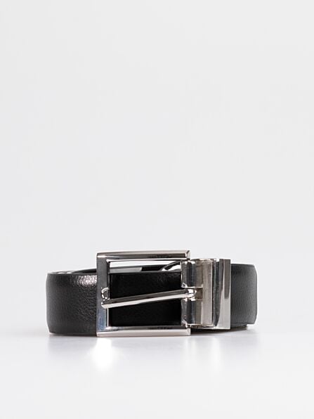 Black Leather & Patent Reversible Belt