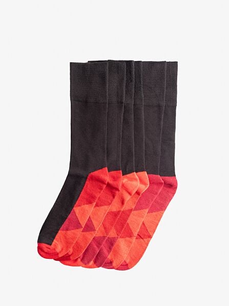 Three Pack of Contrasting Footbed Socks