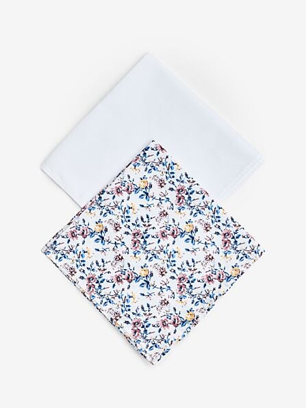 Two Pack of Floral Pocket Squares