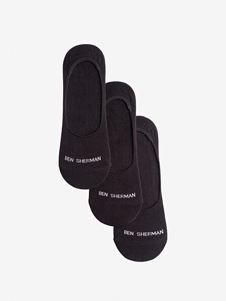 Three Pack Black Shoe Liner Socks