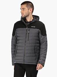 Regatta Mens Orton Lightweight Water Repellent Wool Effect Down-touch Insulated Hooded Jacket Baffled//Quilted