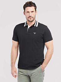 Black Hawkeswater Tipped Short Sleeve Polo Shirt