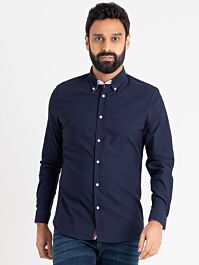Spitalfields Navy Button Down Collar Shirt | Slater Menswear