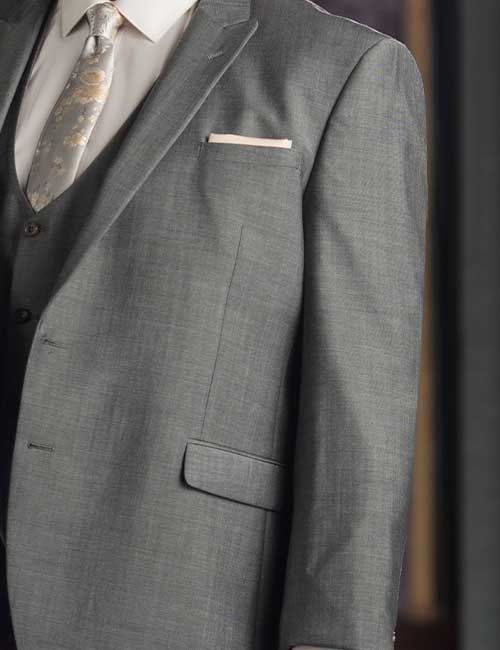Big menswear grey suit features